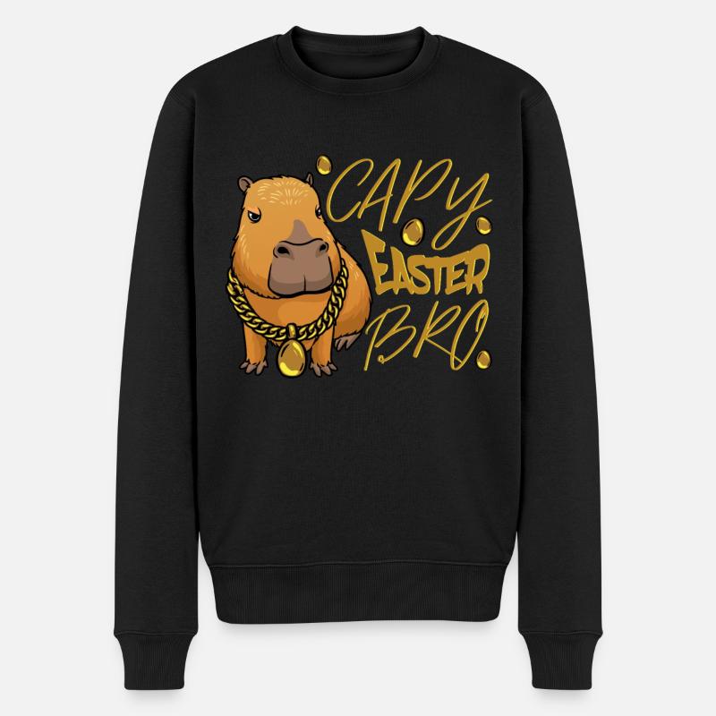 Capybara Wasserschwein Nagetier - Männer Premium Bio Pullover - Schwarz