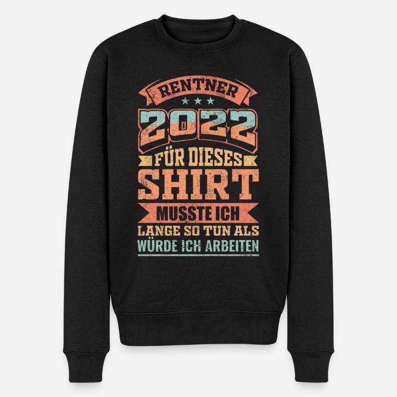 Rentner 2022 Retro Vintage Style - Männer Premium Bio Pullover - Schwarz