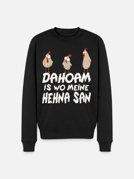 Bayrisch Hehna bauer huhn - Männer Premium Bio Pullover - Schwarz