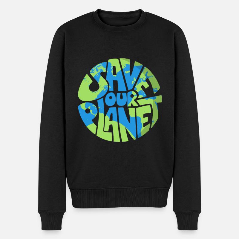 Save Our Planet Earth Day Conservation Anniversary - Männer Premium Bio Pullover - Schwarz