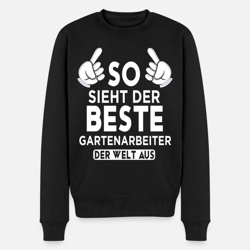 Gartenarbeiter Spruch - Männer Premium Bio Pullover - Schwarz