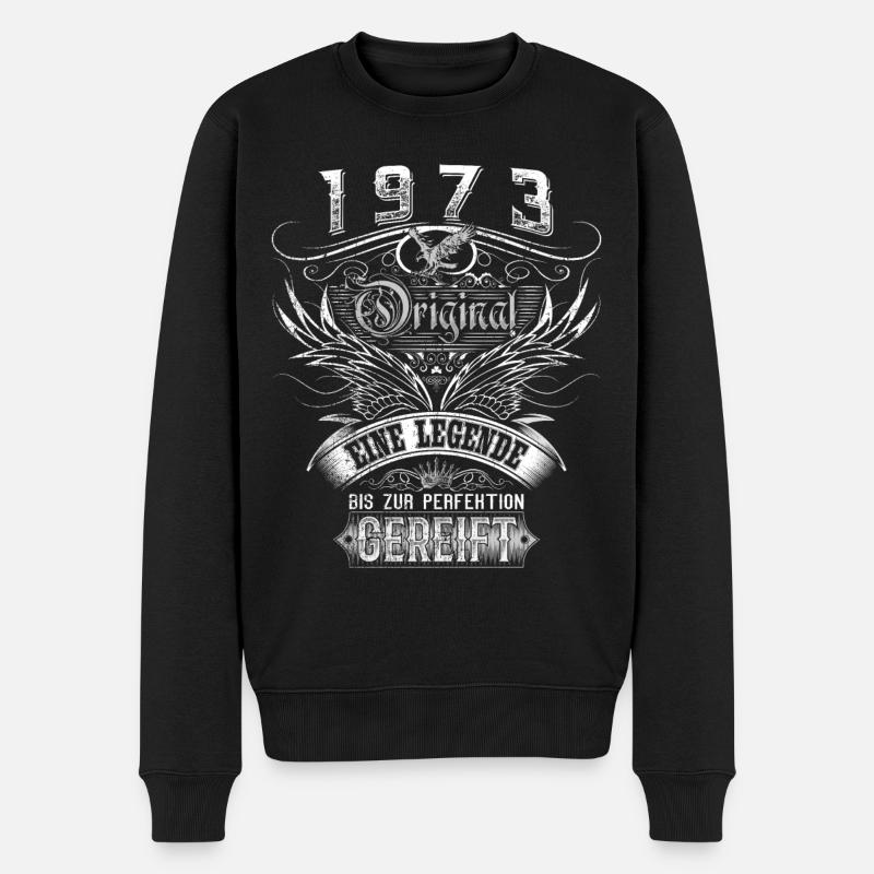 Original 1973 Geburtstag Geburtsjahr 1973 Männer - Männer Premium Bio Pullover - Schwarz