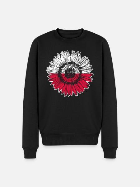 Poland Flag Sunflower - Men's Premium Organic Jumper - black