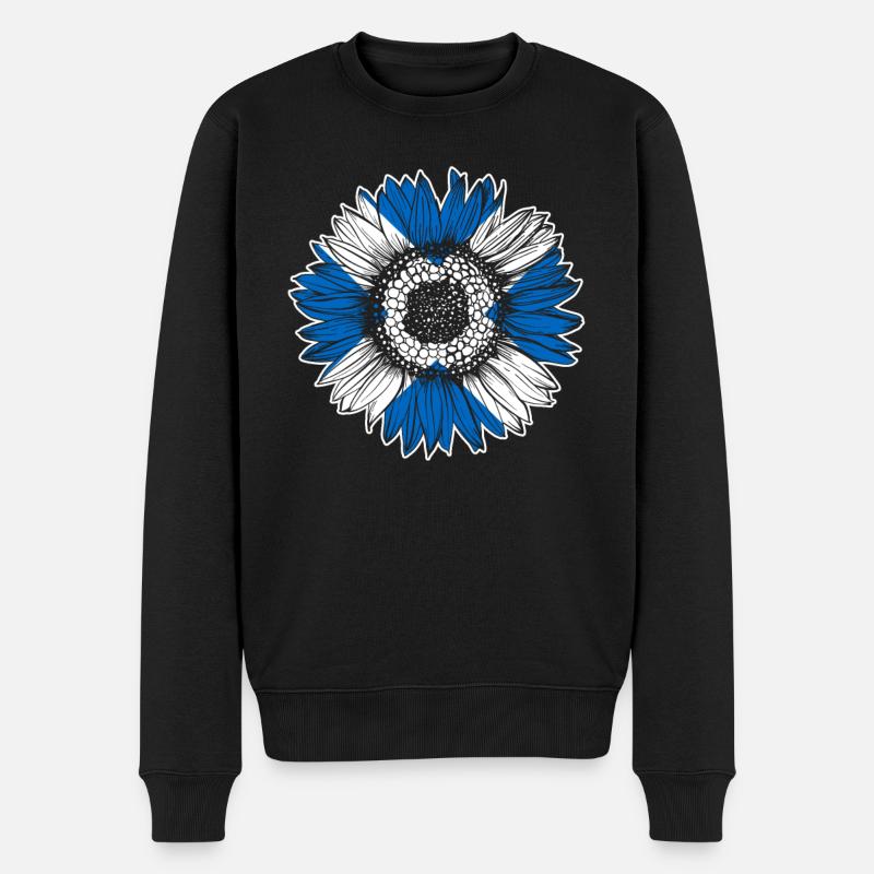 Drapeau écossais Tournesol - Pull Premium bio Homme - noir