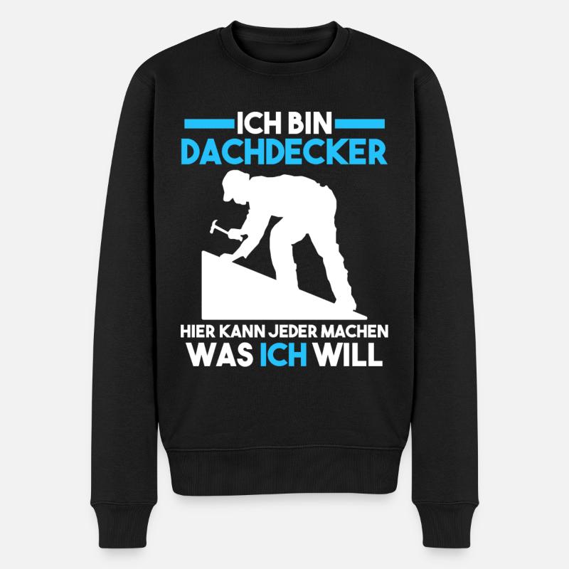 Dachdecker - Männer Premium Bio Pullover - Schwarz