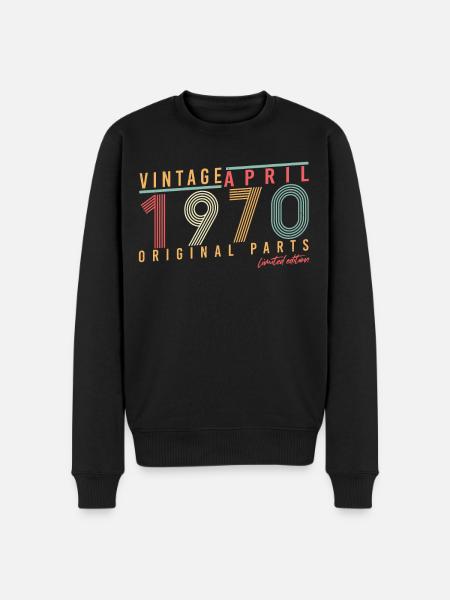 April 1970 Original - Männer Premium Bio Pullover - Schwarz