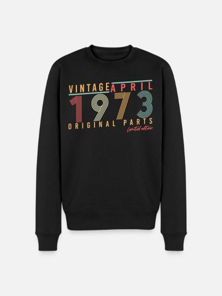 April 1973 Original - Men's Premium Organic Jumper - black