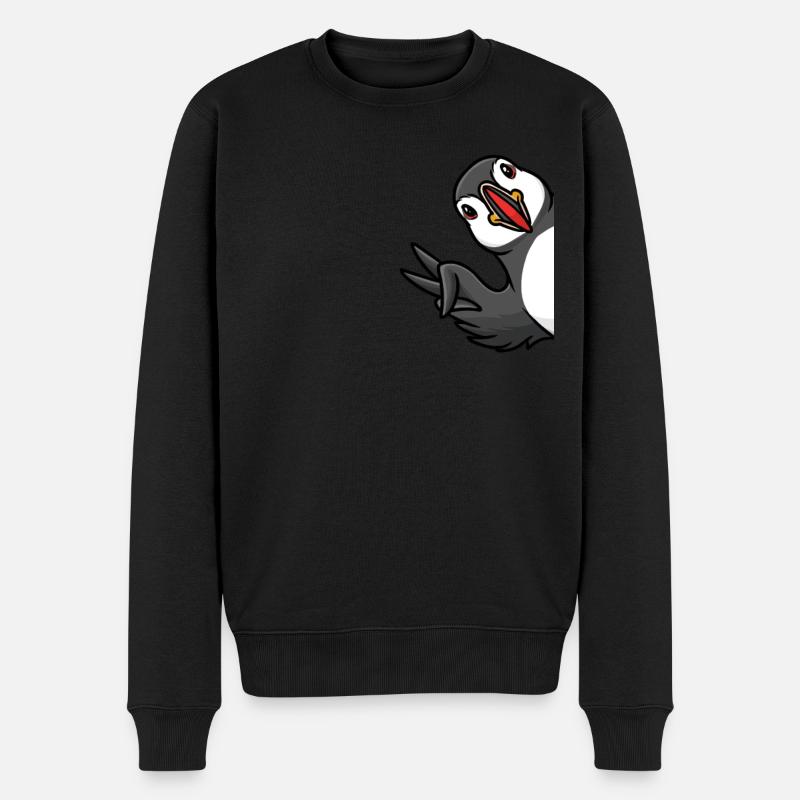 Amateurs d’oiseaux macareux moines - Pull Premium bio Homme - noir