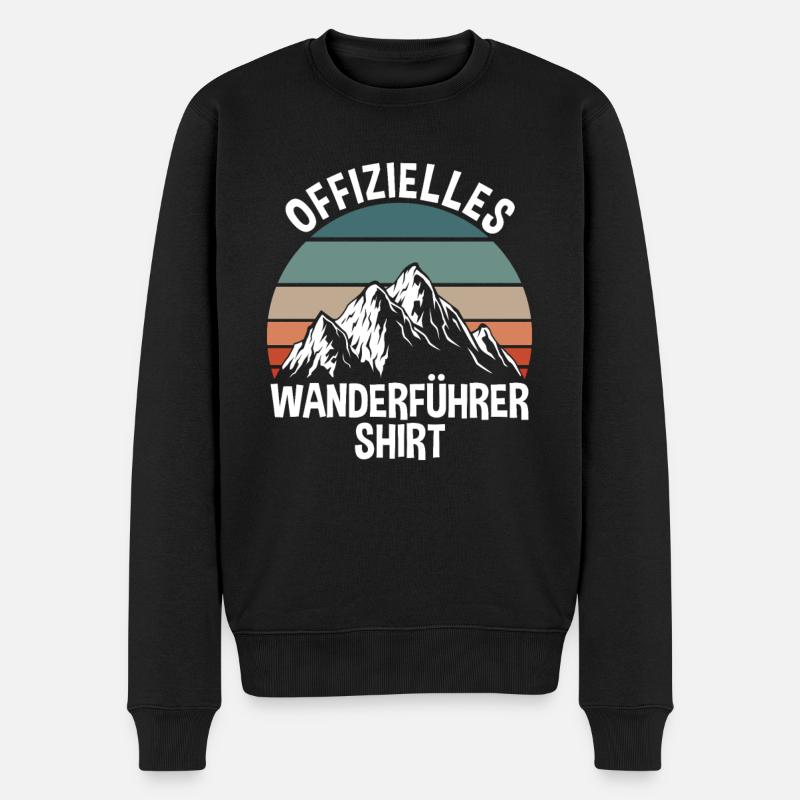 Offizielles Wanderführer Shirt - Männer Premium Bio Pullover - Schwarz