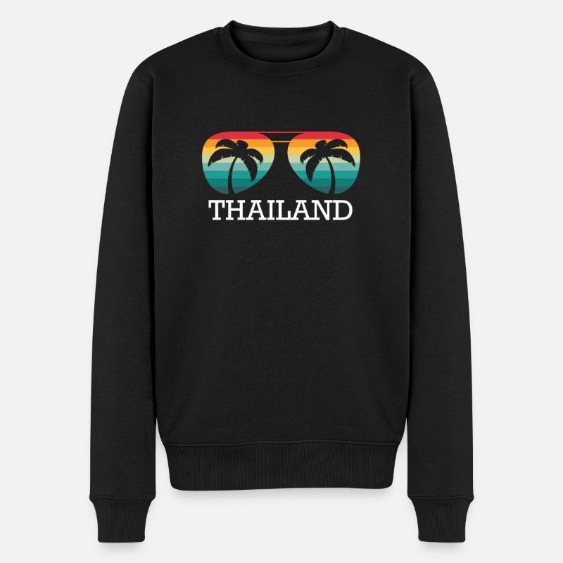 Thailand Reise Urlaub Reisen Sommer Sonne Souvenir - Männer Premium Bio Pullover - Schwarz