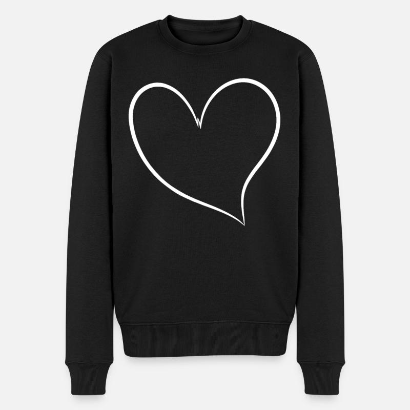 Cœur Blanc - Pull Premium bio Homme - noir