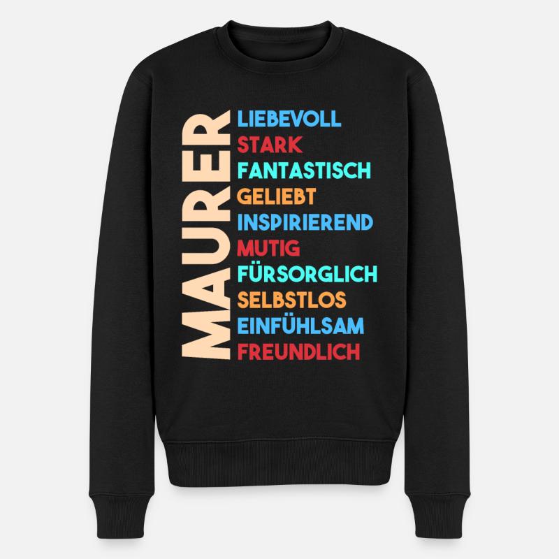 Maurer - Männer Premium Bio Pullover - Schwarz