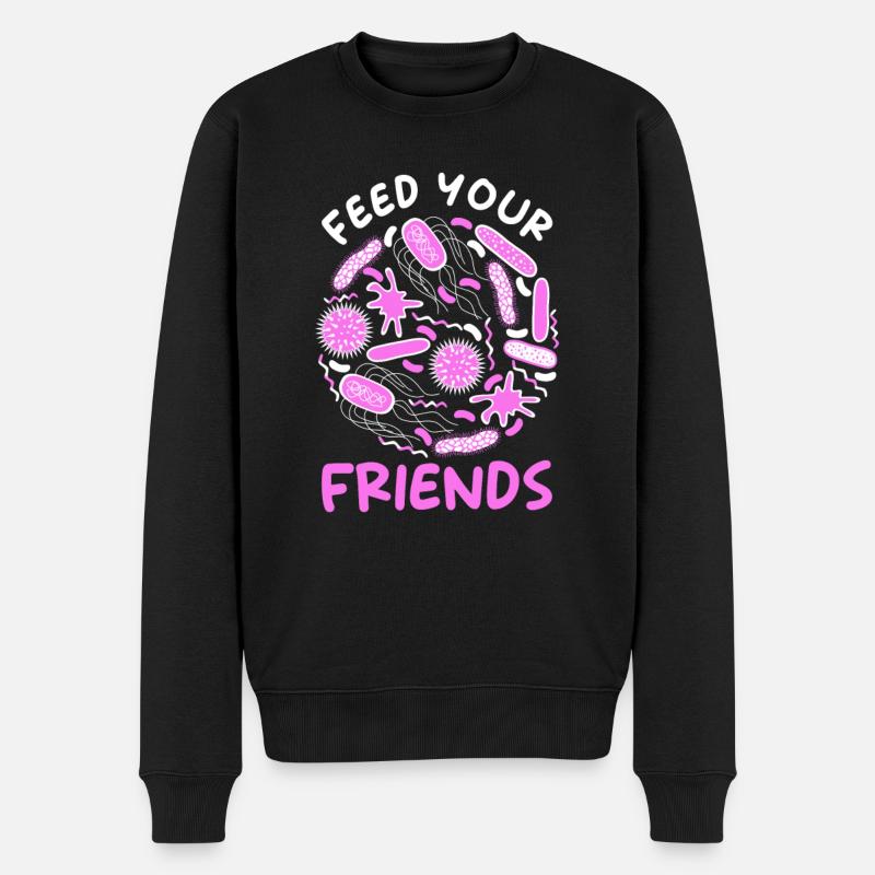 Mikrobiom Spruch - Männer Premium Bio Pullover - Schwarz