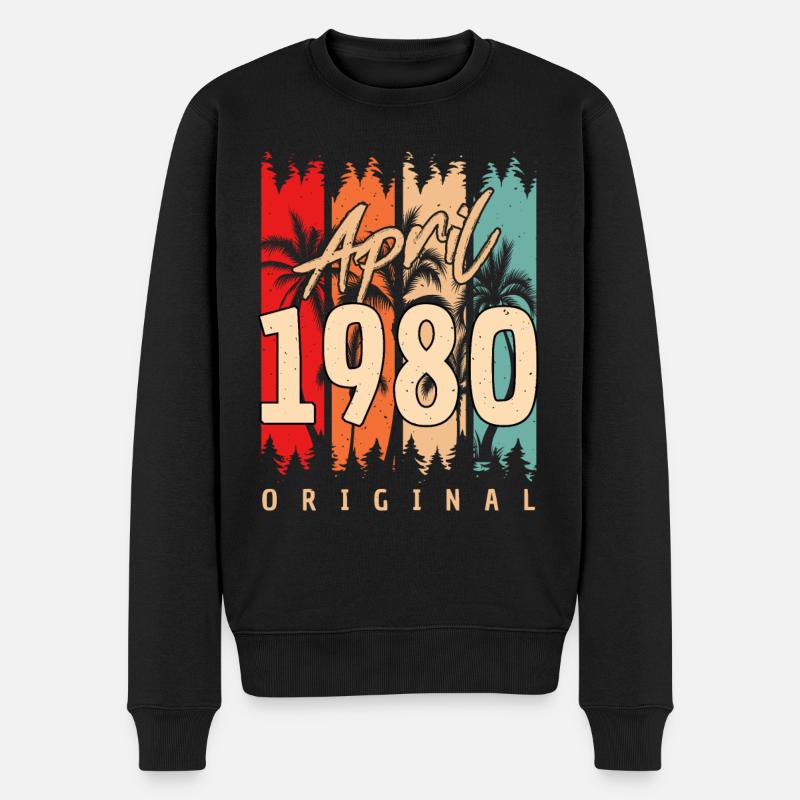 Salutations d’anniversaire avril 1980 - Pull Premium bio Homme - noir