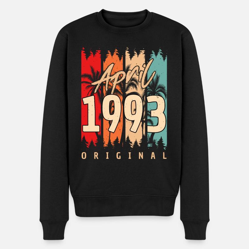 Bestes Geburtsjahr April 1993 - Männer Premium Bio Pullover - Schwarz