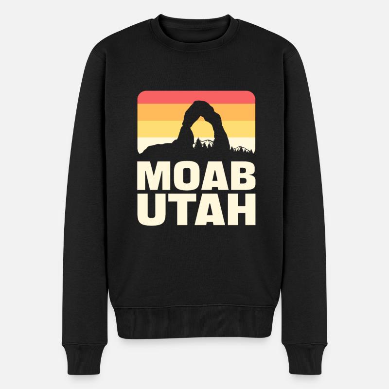Moab Utah Vitange Mountain - Männer Premium Bio Pullover - Schwarz