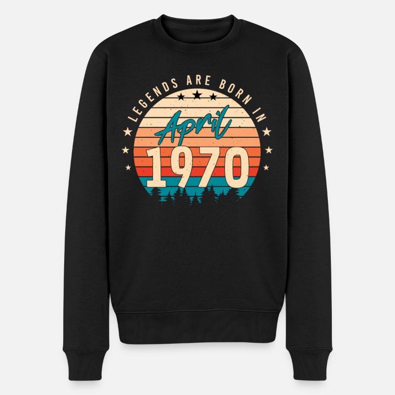 April 1970 Retro - Männer Premium Bio Pullover - Schwarz