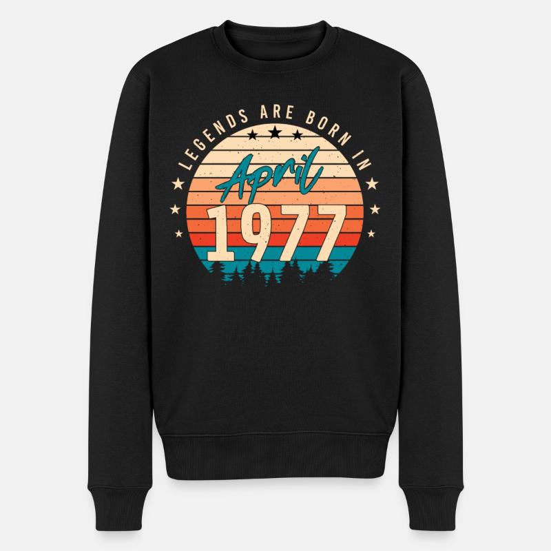 Legende 1977 April - Männer Premium Bio Pullover - Schwarz