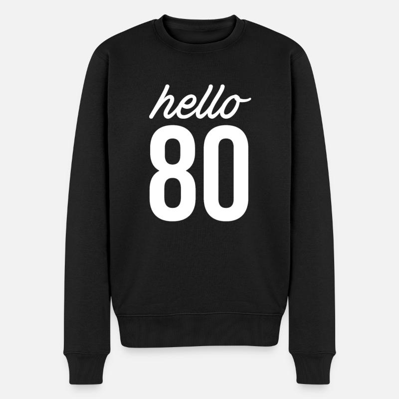 80. Geburtstag 80 Jahre - Männer Premium Bio Pullover - Schwarz