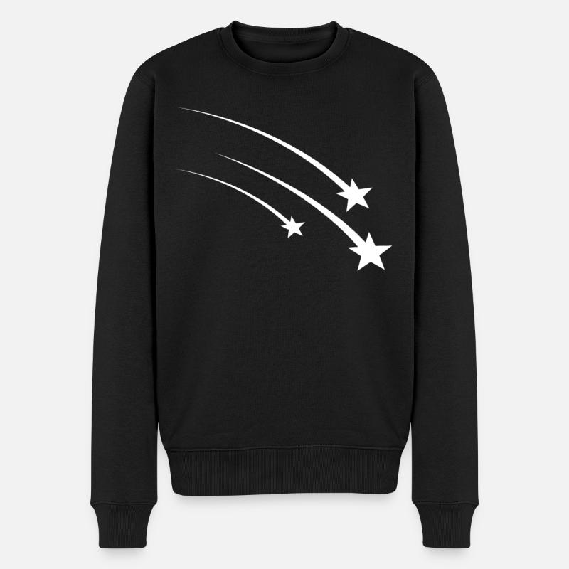 Three White Shooting Stars - Men's Premium Organic Jumper - black
