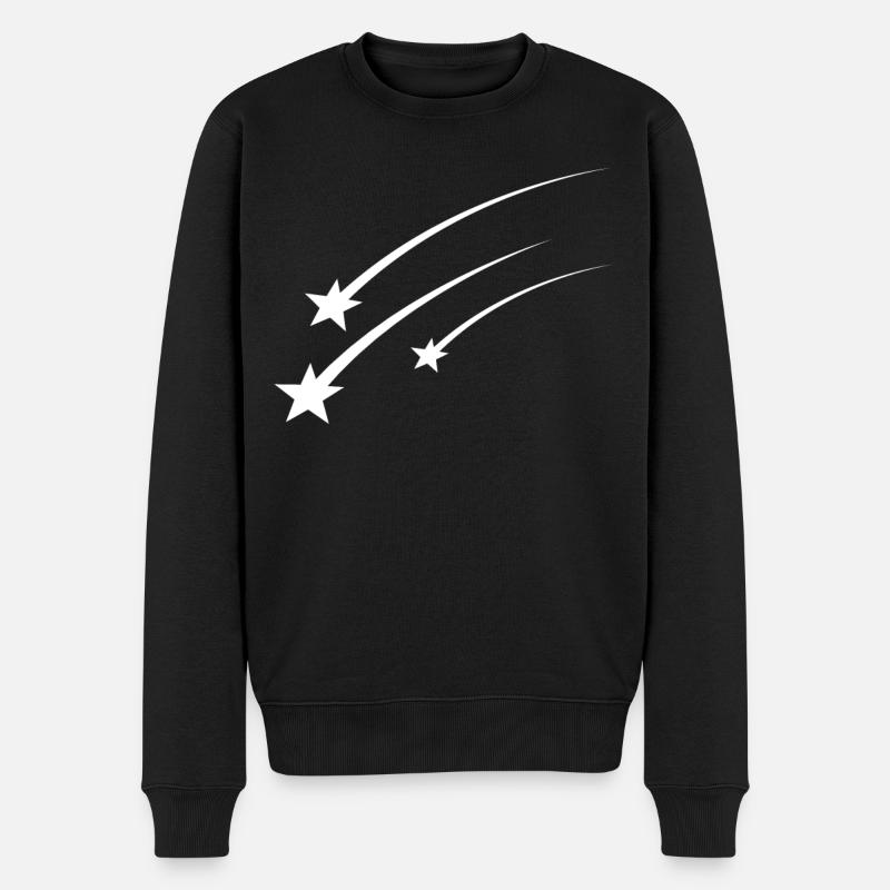 Étoiles filantes blanches - Pull Premium bio Homme - noir