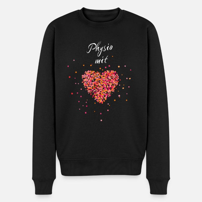 Physiotherapie mit Herz Physiotherapeut - Männer Premium Bio Pullover - Schwarz
