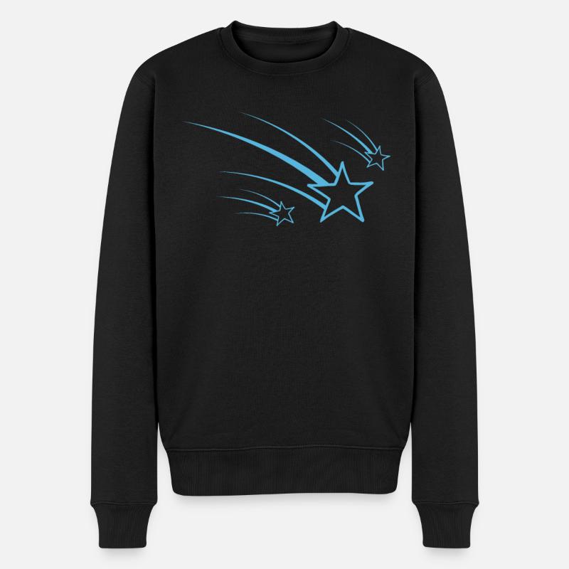 Sternschnuppen Blaues Design - Männer Premium Bio Pullover - Schwarz