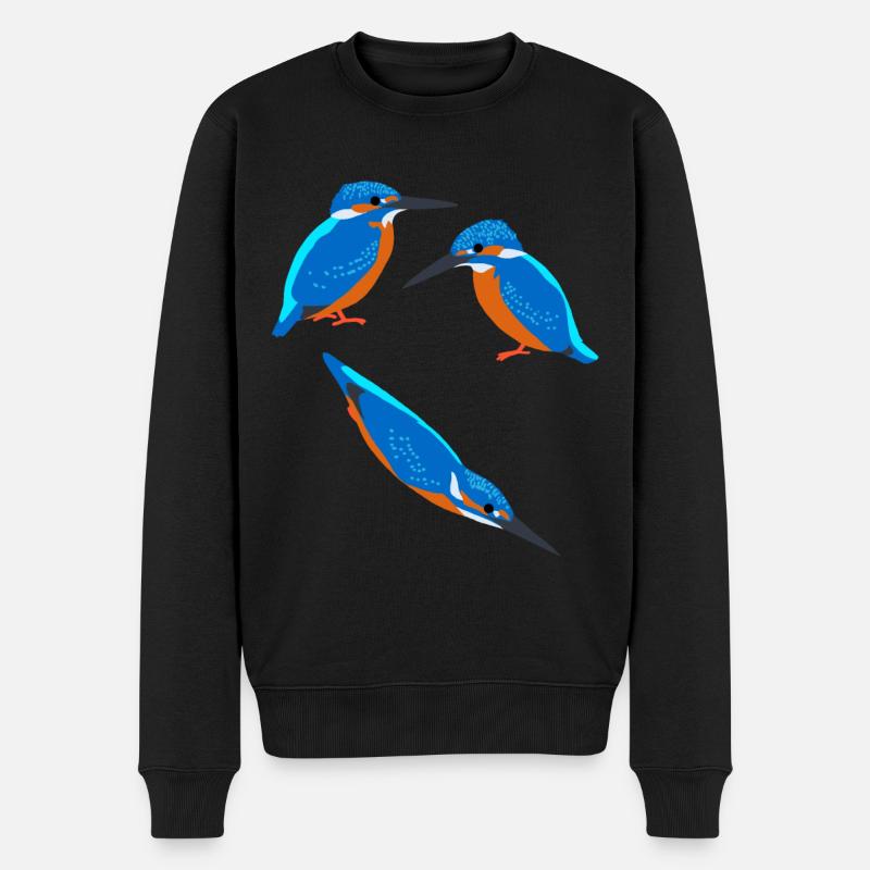 Vögel Eisvogel - Männer Premium Bio Pullover - Schwarz