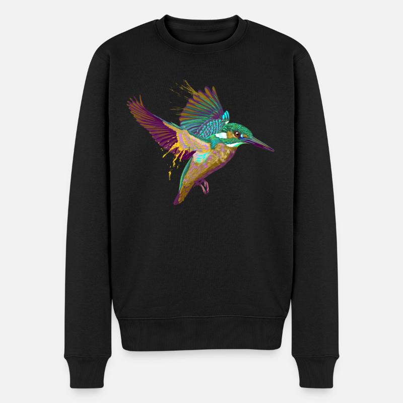 Splash Kingfisher - Pull Premium bio Homme - noir