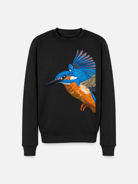 Flying Kingfisher Bird - Men's Premium Organic Jumper - black