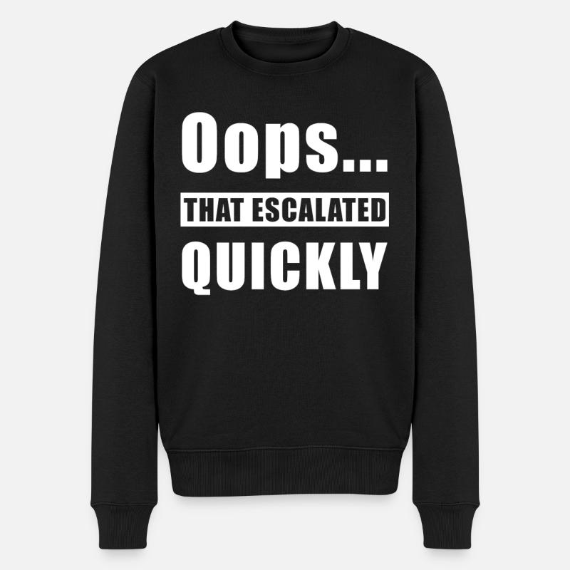 Eskaliert - Männer Premium Bio Pullover - Schwarz
