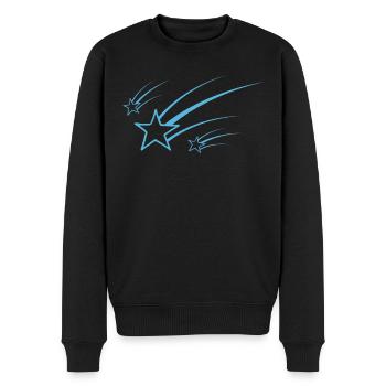 Blue shooting stars - Men's Premium Organic Jumper - black - Front - Nico (187cm)