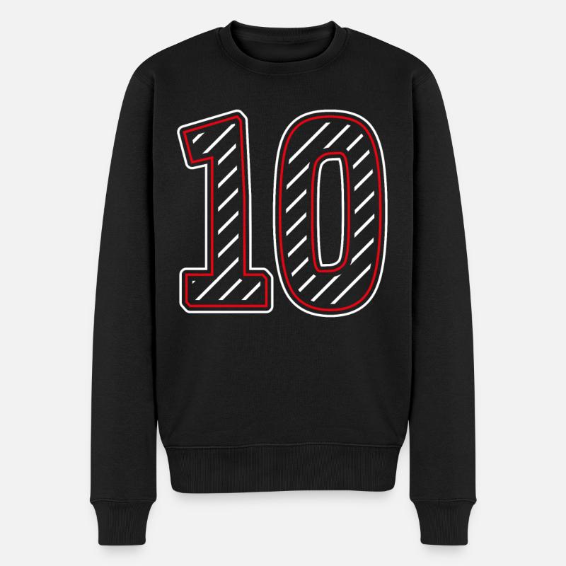 Numéro 10 Rayé - Pull Premium bio Homme - noir