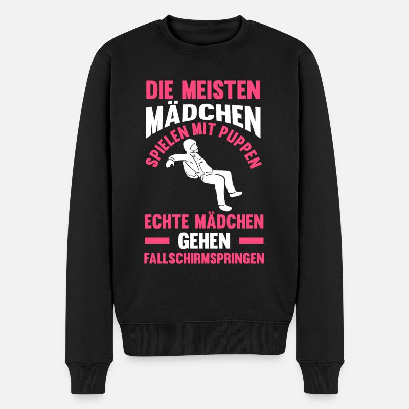 Fallschirmspringen Mädchen - Männer Premium Bio Pullover - Schwarz