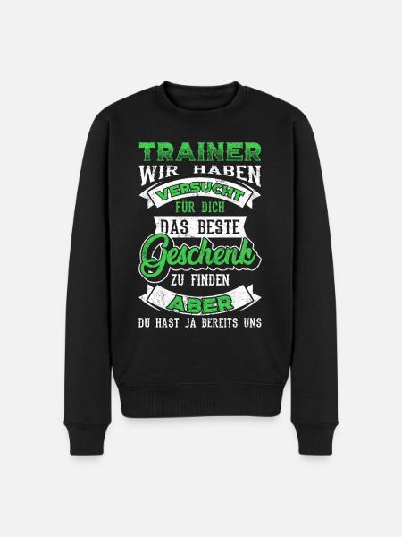 Fußballtrainer Trainer Spruch Geschenk - Männer Premium Bio Pullover - Schwarz