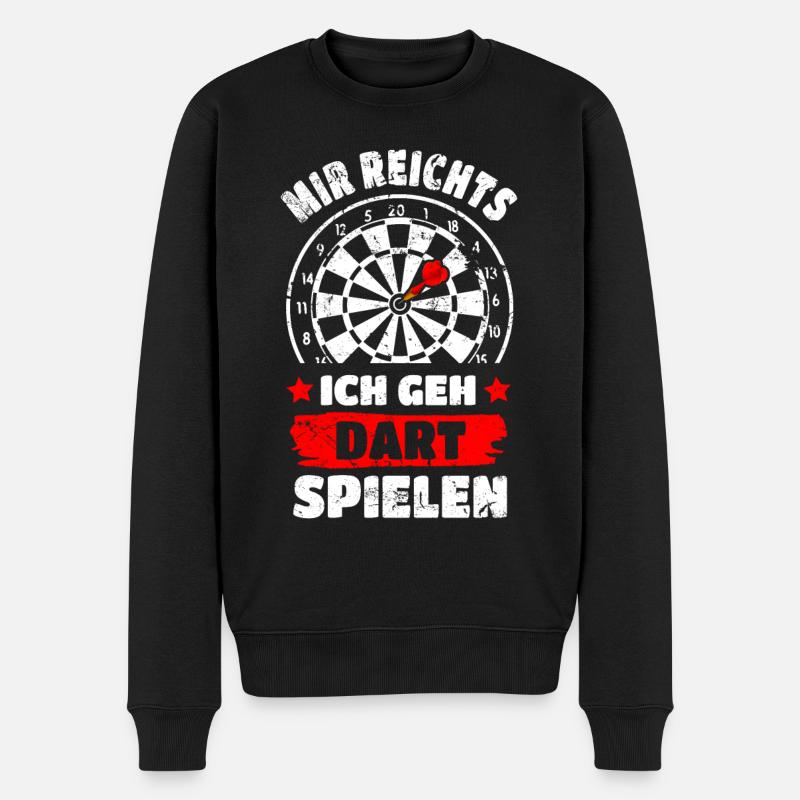 Mir Reichts Ich Geh Dart Spielen - Männer Premium Bio Pullover - Schwarz