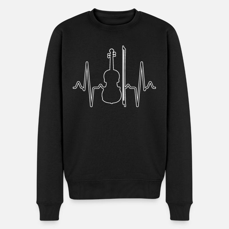 Violon Violon Heartbeat - Pull Premium bio Homme - noir