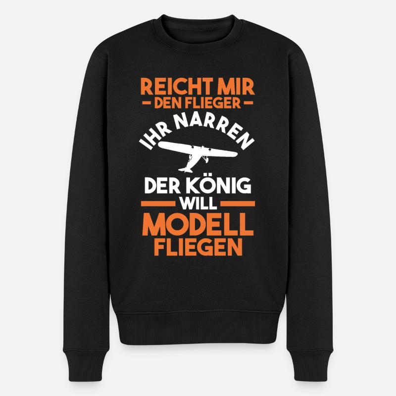 Modellflieger Modellflug Modellfliegen - Männer Premium Bio Pullover - Schwarz