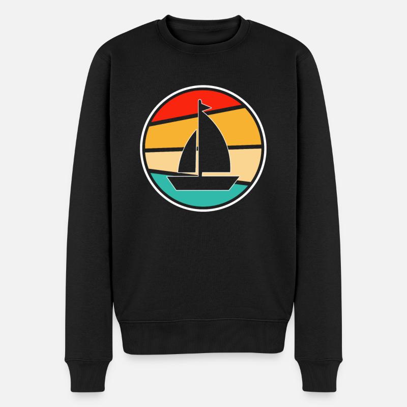 Segeln Retro - Männer Premium Bio Pullover - Schwarz