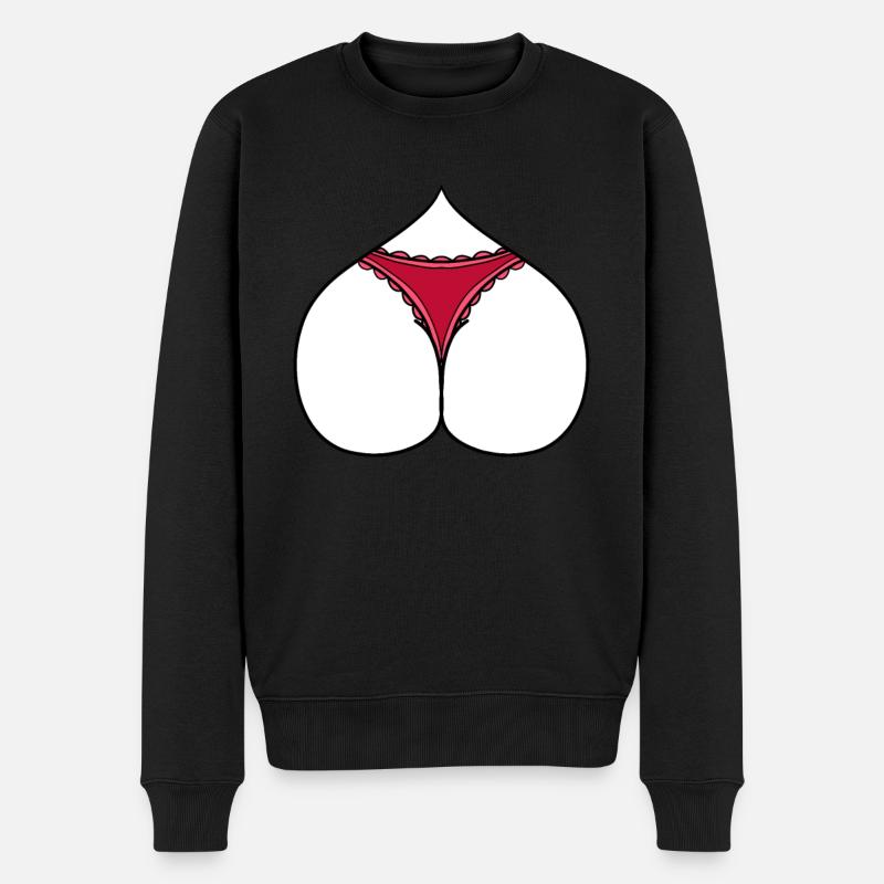 Sexy Arsch - Männer Premium Bio Pullover - Schwarz