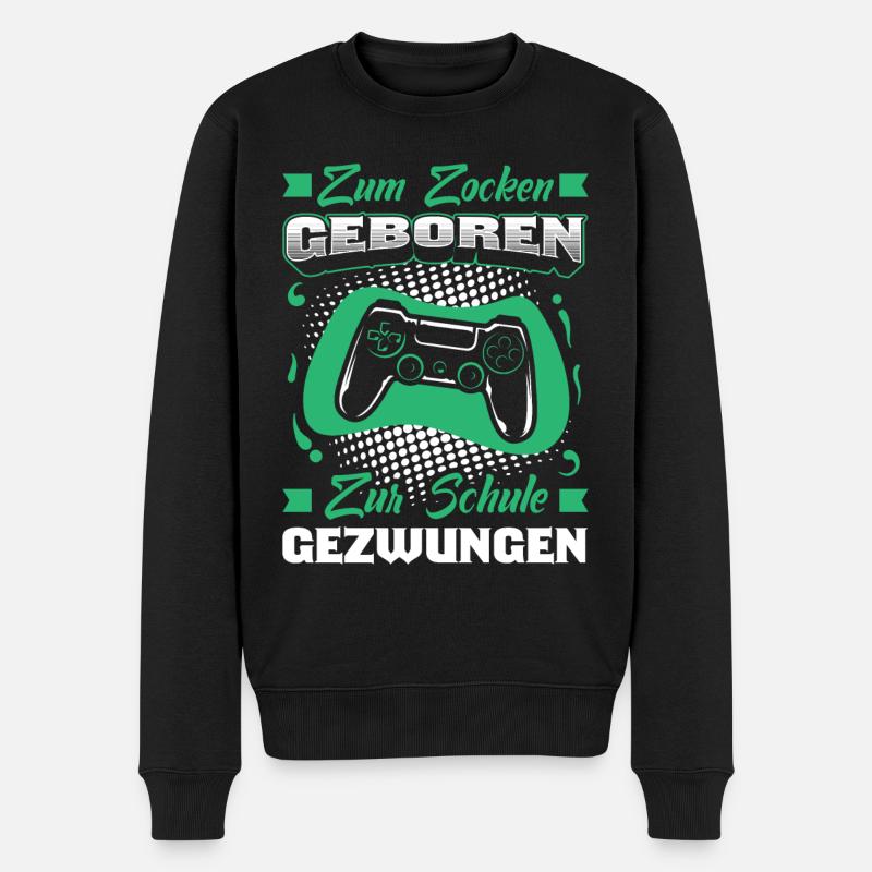 Gamer Spruch - Männer Premium Bio Pullover - Schwarz