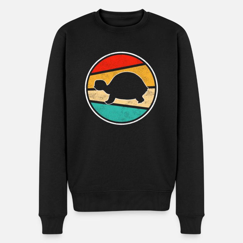 Turtle Retro - Men's Premium Organic Jumper - black