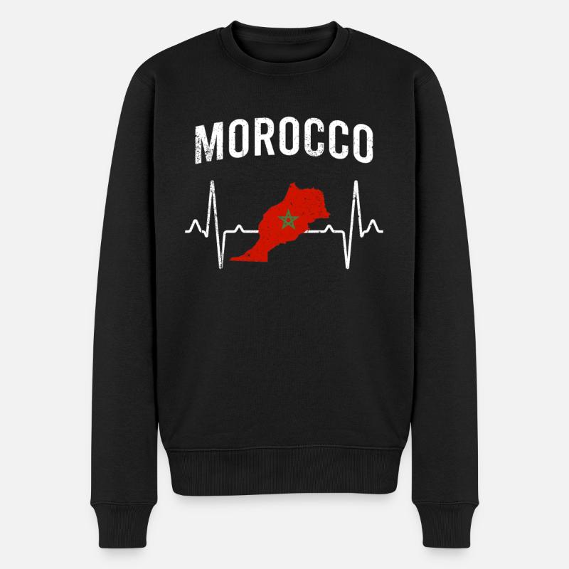 Maroc Heartbeat - Pull Premium bio Homme - noir