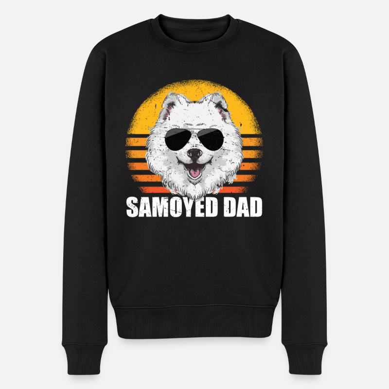 Samojede Dad | Herrchen Hundebesitzer Geschenk - Männer Premium Bio Pullover - Schwarz