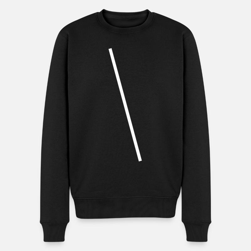 Weisser Schrägstrich Simpel Design - Männer Premium Bio Pullover - Schwarz