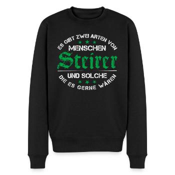 Steirer Spruch Steiermark Steierisch - Männer Premium Bio Pullover - Schwarz - Vorne - Nico (187cm)
