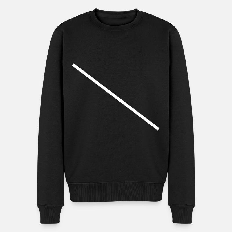 Weisser Diagonaler Balken - Männer Premium Bio Pullover - Schwarz