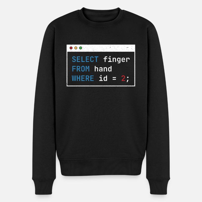 Hacking Code Cybersécurité Selected Finger Hacker - Pull Premium bio Homme - noir