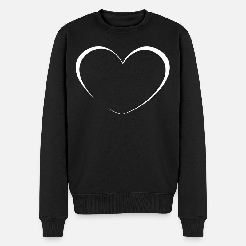 Cœur Blanc Simple - Pull Premium bio Homme - noir