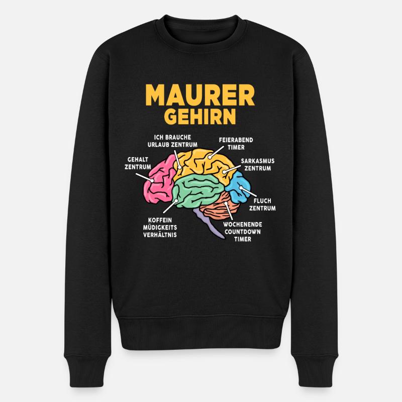 Maurer - Männer Premium Bio Pullover - Schwarz